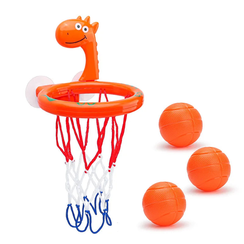 Baby Bath Toy Children Water Play Toys Set Bathroom Bathtub Suction Cup Shooting Basketball Hoop with 3 Balls Bath Toys for Kids