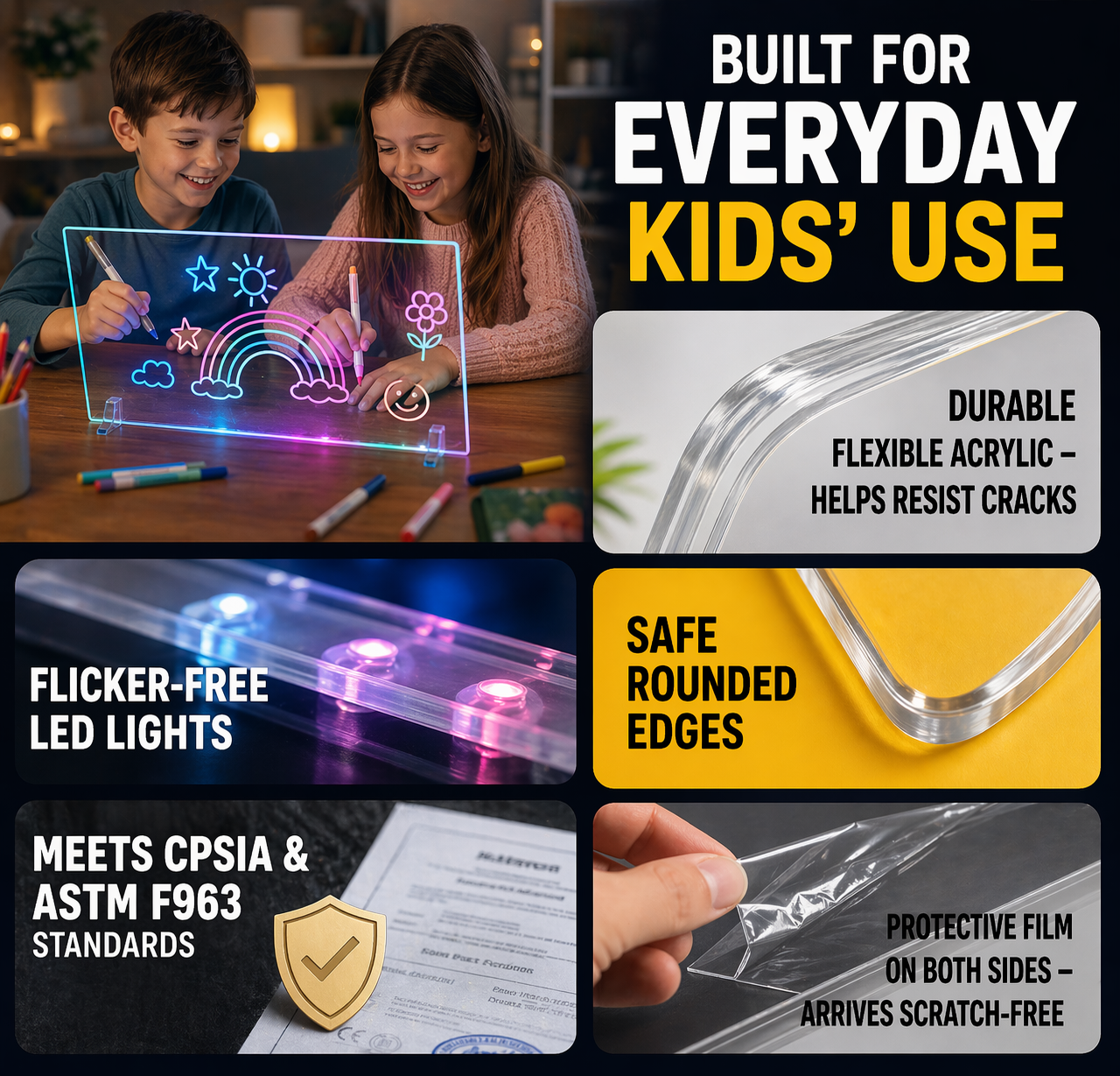 Personalized LED Lamp Acrylic Message Note Board