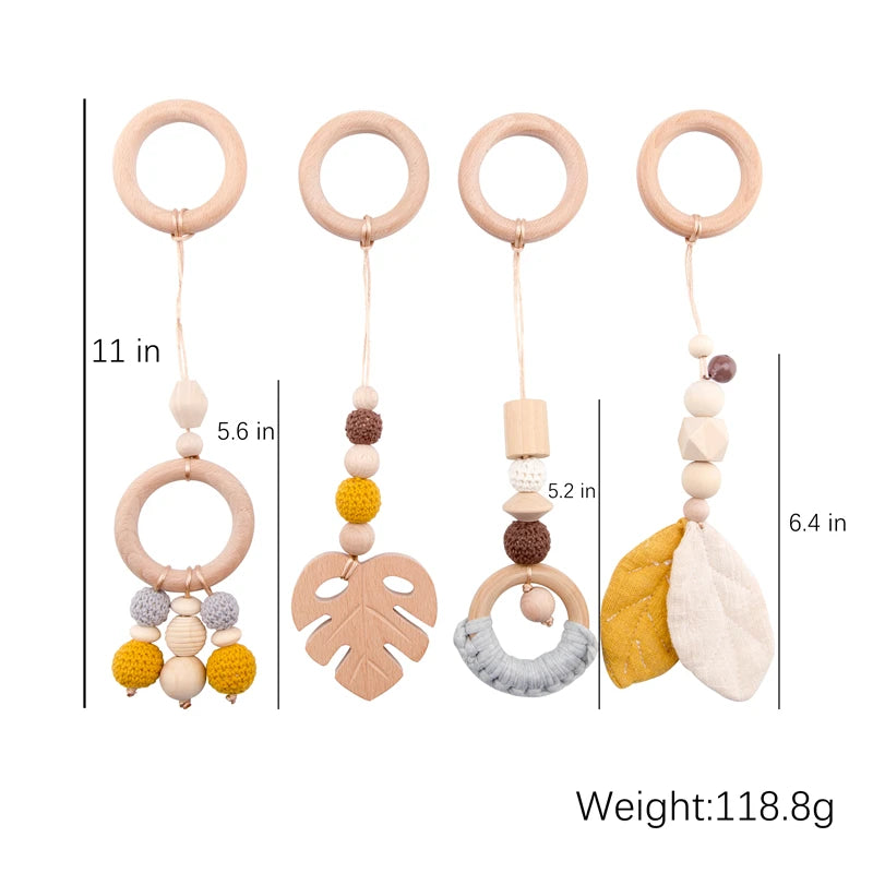 Baby Toys Wooden Play Gym Toys Nordic Baby Room Decor Wood Nursery Sensory Toy Gift Infant Room Clothes Rack Accessories Rattles