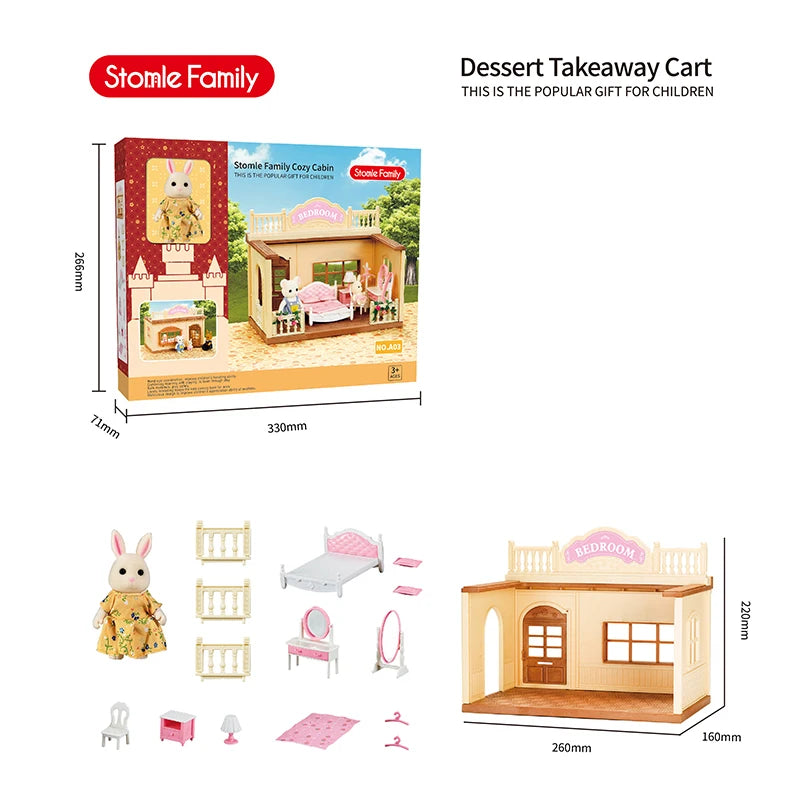 2025 New simulation furniture toys gift simulation room forest family small west house rabbit animal model home play toys