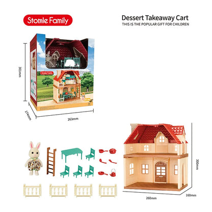 2025 New simulation furniture toys gift simulation room forest family small west house rabbit animal model home play toys