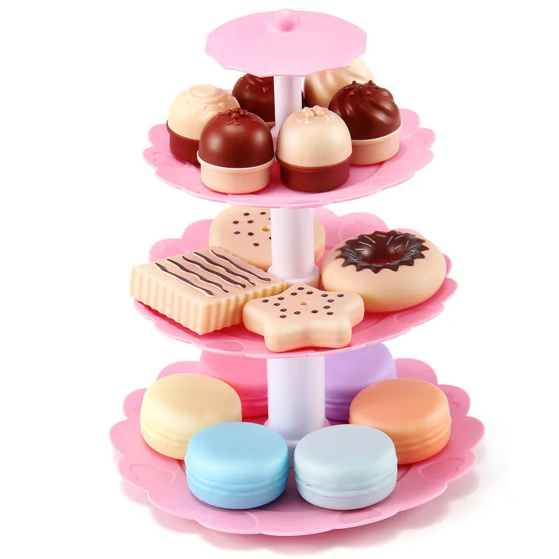 DIY Pretend Play Toy Simulation Tea Set Tableware Play House Kitchen Afternoon Tea Game Toys Gifts For Children Kids Girls