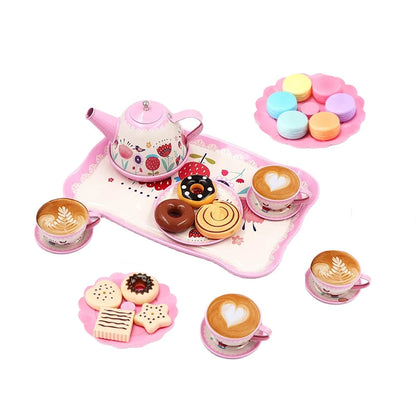 DIY Pretend Play Toy Simulation Tea Set Tableware Play House Kitchen Afternoon Tea Game Toys Gifts For Children Kids Girls