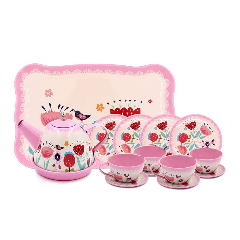 DIY Pretend Play Toy Simulation Tea Set Tableware Play House Kitchen Afternoon Tea Game Toys Gifts For Children Kids Girls