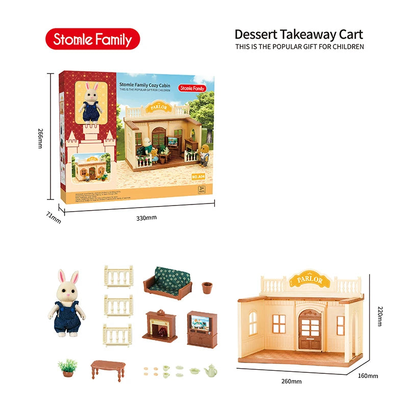2025 New simulation furniture toys gift simulation room forest family small west house rabbit animal model home play toys