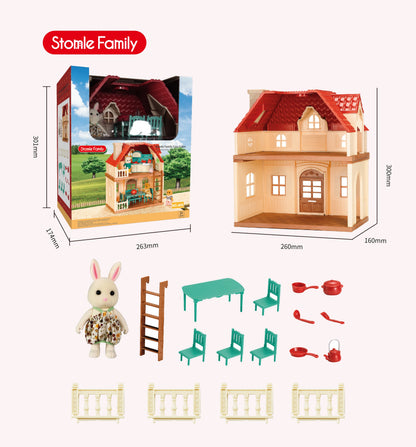 2025 New simulation furniture toys gift simulation room forest family small west house rabbit animal model home play toys